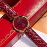 Must de Cartier Vendome 30mm Red Face and Band Vintage Quartz Movement Watch